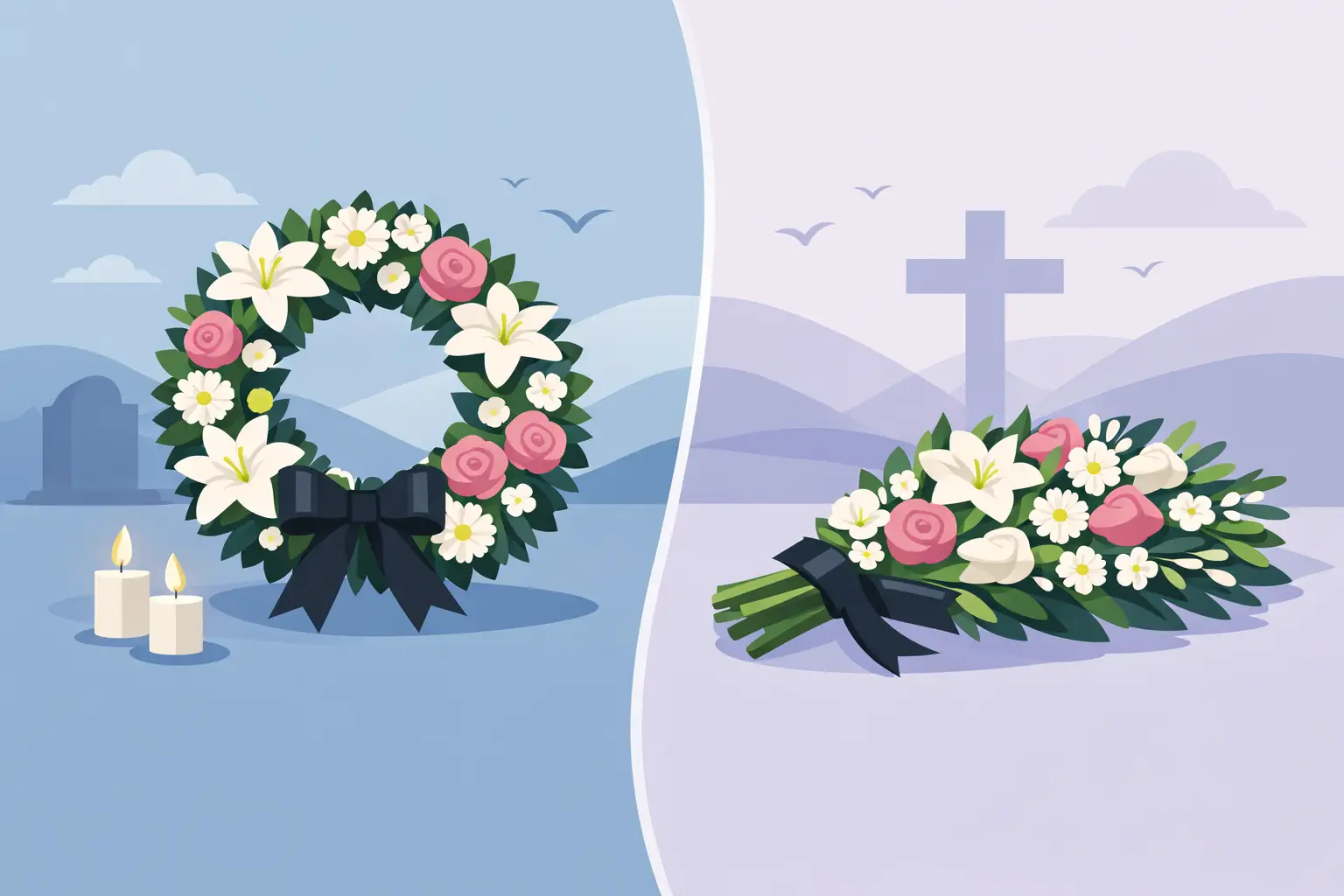 Wreath vs Sheaf Funeral Flowers: Which to Choose? Wreath vs Sheaf Funeral Flowers: Which to Choose?