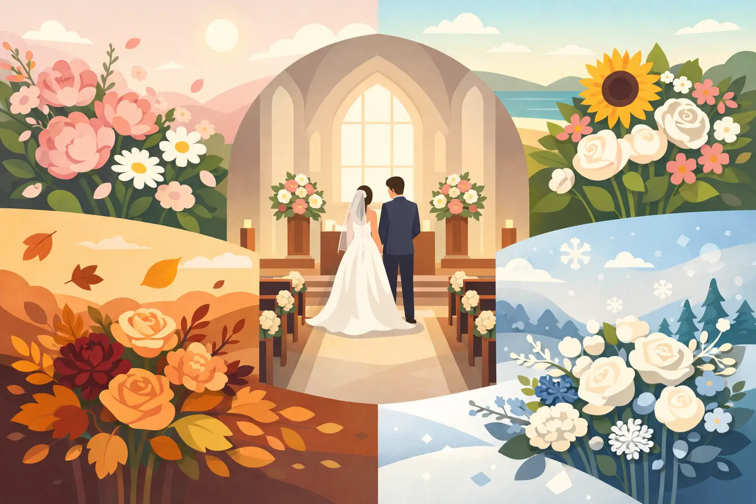 Best Flowers for Church Weddings, by Season